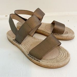 Eileen Fisher Max Espadrille Metallic Jute Sandals Size 7.5 EUC